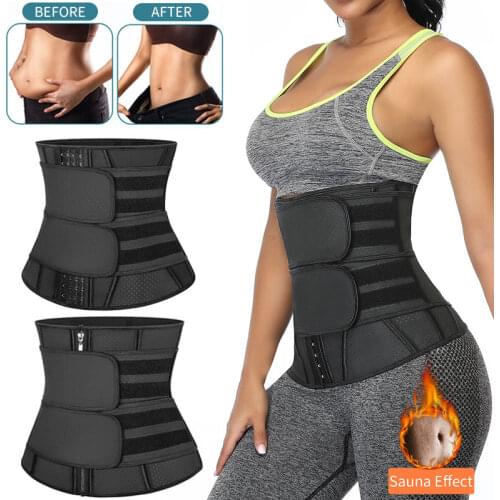 Waist Trainer Women Slimming Sheath Workout Trimmer Belt Latex Tummy Shapewear Sauna Body Shaper Corset Sweat Reducing Girdles