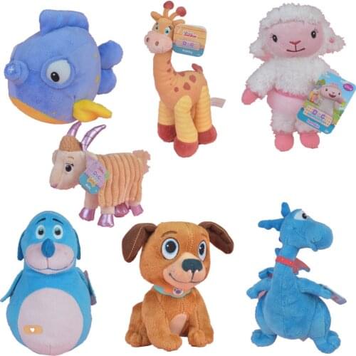 Doc Mcstuffins' Friend Stuffed Plush Toy, Fish Dog Sheep Deer Dinosaur Baby Kids Soft Doll Birthday gift