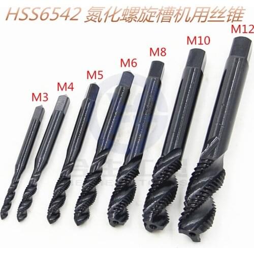 New 7pcs Spiral Hand Thread Tap Screw Spiral Point Thread Metric Plug Drill Bits M3 M4 M5 M6 M8 M10 M12 Hand Tools