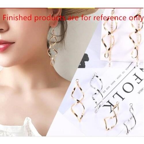 New style 30pcs/lot geometry spiral/wave shape alloy gold/silver color fashion charms Diy jewelry earring pendant accessory