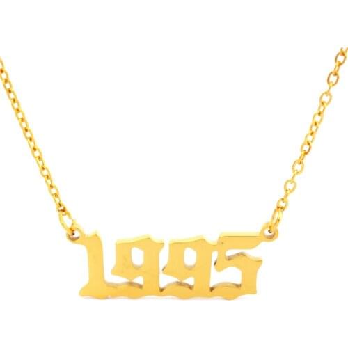 Charm 1995 Year Choker Necklaces For Women Special Date Number Necklace Gold Chain Custom Jewelry Gargantilha Birthday Gift