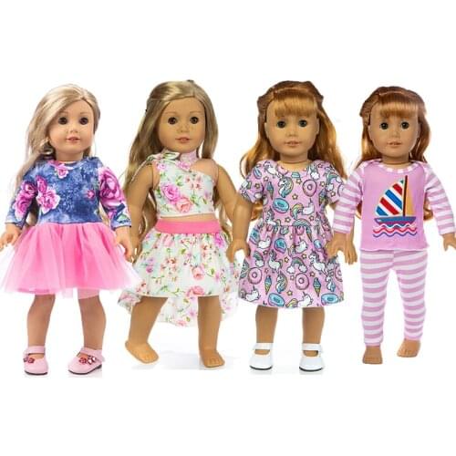 4 sets Doll clothes-Fashioh dress for My Little Baby-18inch/43-46cm life/generation doll Accessories-new born Outfit Girls Gift
