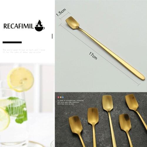 Recafimil Gift Coffee Spoon Stainless Steel Long Handle Tea Spoons Kitchen Hot Drinking Flatware Drop Shipping