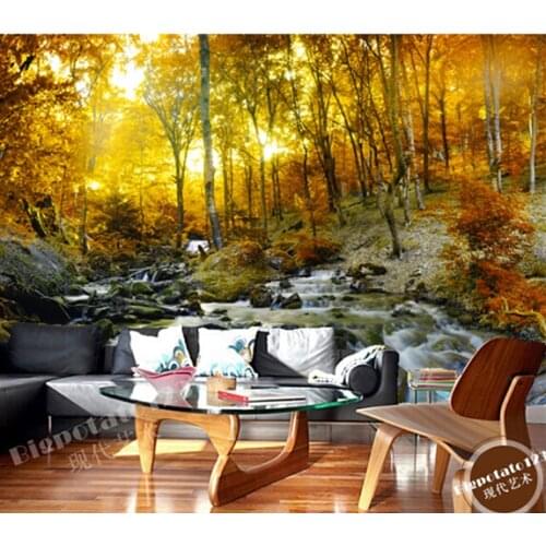 Custom photo Wallpapers , autumn sun forest landscape for the living room bedroom TV background wall waterproof papel de parede