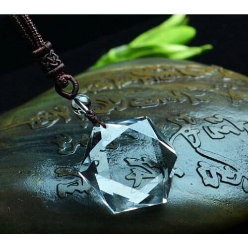Drop shipping Black Obsidian pendant necklace obsidian star of RongDe pendant Lucky Love Crystal Jewelry With Free Rope