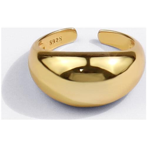 925 Sterling Silver Ring for Women Men Smooth Geometric Finger Ring Adjustable Party Jewelry Wholesale