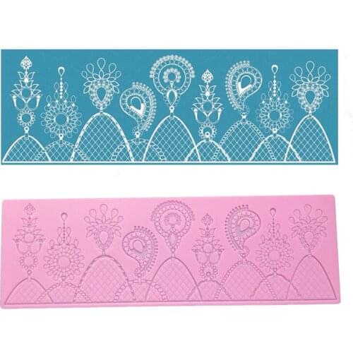 Silicone mold fondant decoration tool for lace cake
