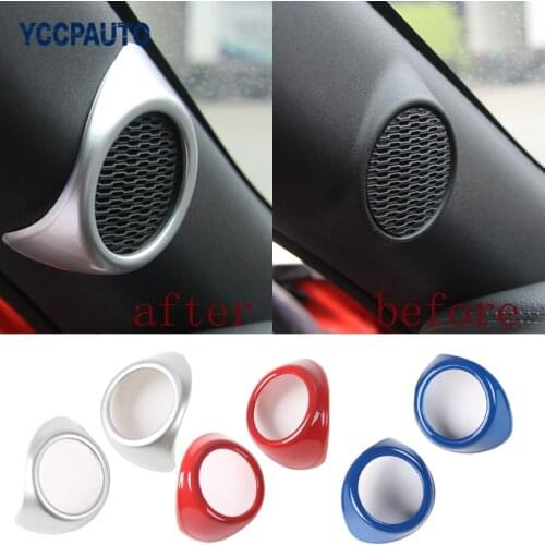 Car Styling For Ford Mustang 2015 Up A Column Speaker Cover Frame Ring Outlet Interior Stickers Moulding ABS 2PCS/Set