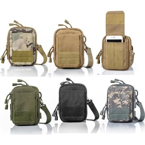 Tactical Cell Phone Holster Pouch Hutning Smartphone Pouches EDC Cellphone Case Utility Gadget Bag Molle Attachment Belt Holder