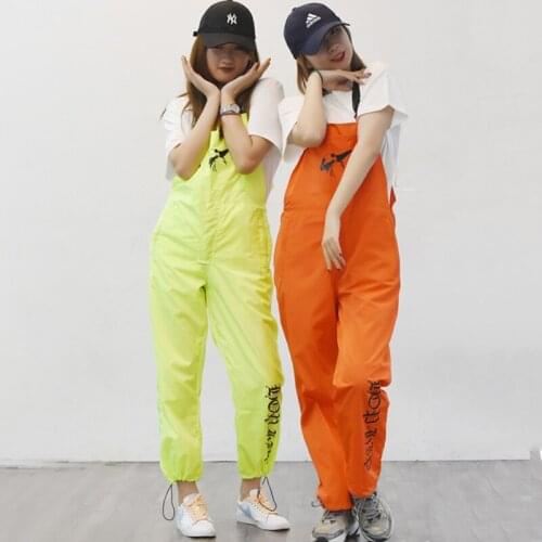 Hip Hop Dance Costumes Children Bib Overalls Street Dancing Clothes Adults Jumpsuit Modern Outfit Jazz Team Stage Wear DN5359