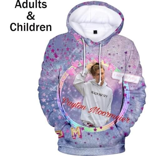 Popular 3D print payton moormeier Hoodies casual streetwear Men Women Sweatshirts harajuku Kids boys girls spring autumn coats