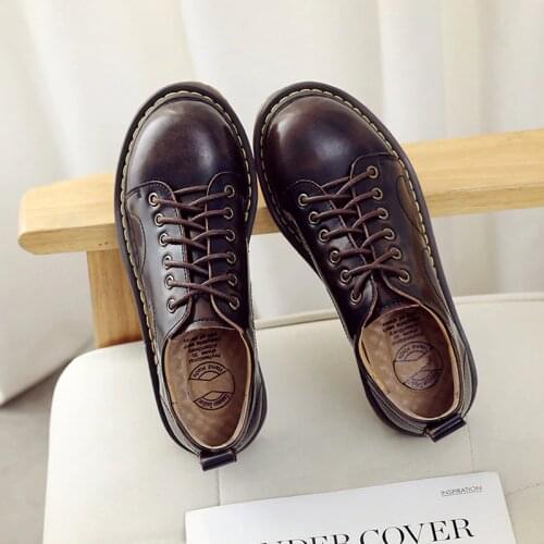 Chic Oxford Shoes for Women Genuine Leather Women Shoes Retro Lace up Oxfords INS Style Patent Leather Flat Shoes