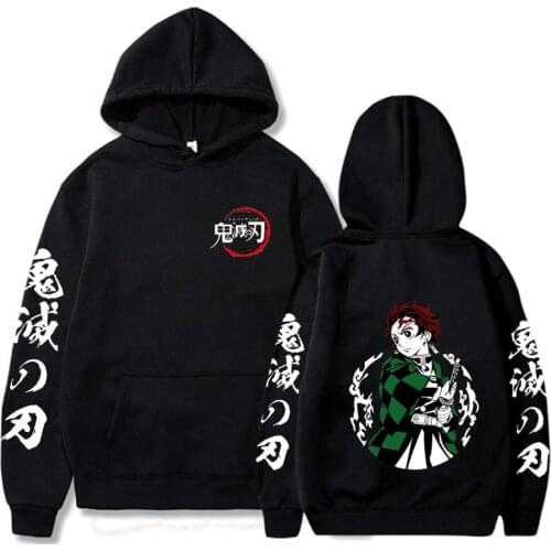 Japan Anime Demon Slayer Hoodies Sweatshirts Hooded Oversized Clothes Men Women Streetwear Casual Full Cartoon Harajuku Tops