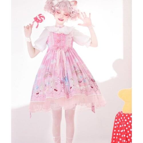 2021 Japanese Lolita Style Harajuku Gothic Bandage Bow Patchwork Girl Cosplay Kawaii Ruffles Sleeveless Party Camisole Dress