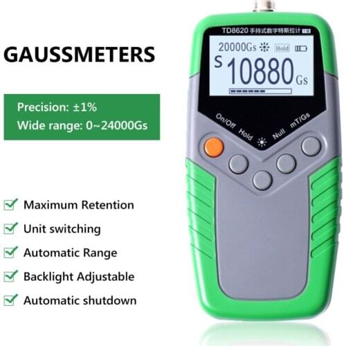 1% Accuracy TD8620 Permanent Magnet Gauss Meter Handheld Digital Tesla Meter Magnetic Flux Meter Surface Magnetic Field Test