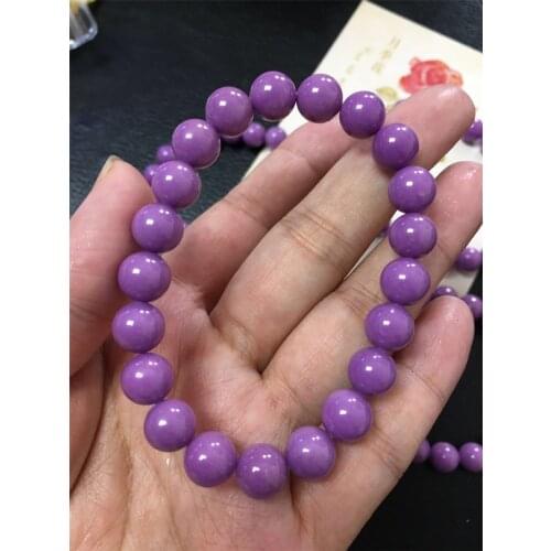 10mmNatural Phosphosiderite Purple Stone Round Beads Bracelet AAAA