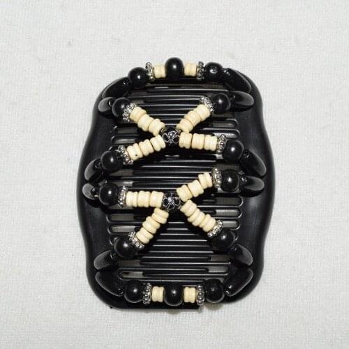 20 pcs/lot black glisten model Fashion magic Hair Combs mix lot wooden Beaded Hair Clips accessories