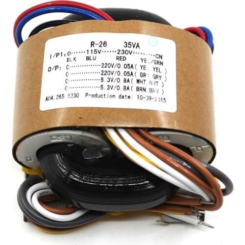 35VA Double 220V Double 6.3V Oxygen-Free Copper Transformer 35W R type Audio Tube Preamplifier Transformer