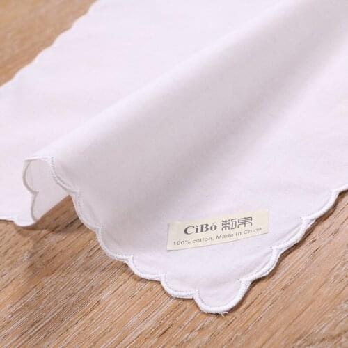 A011: White premium cotton lace handkerchief blank crochet hankies for women/ladies wedding handkerchief