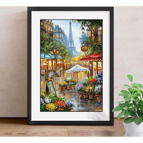 5D Diamond Embroidery Cross Stitch Paris Town DIY Diamond Painting Landscape Full Square Drill Rhinestones Home Decor