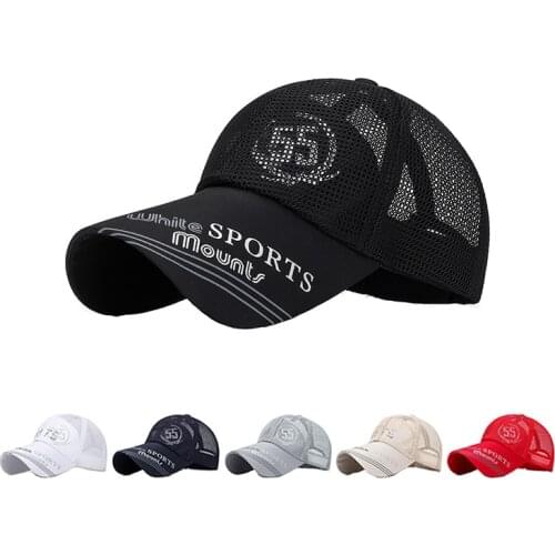 Unisex Adjust Baseball Cap Women Men Summer Outing Long Brim Sun Hat Trucker Hats Cotton Breathable Mesh Sports Caps for Adult