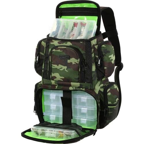 Lixada Fishing Backpack Large Waterproof Fishing Lures Reel Bag Adjustable Straps Fish Tackle Storage Bag Fishing Rod Bag