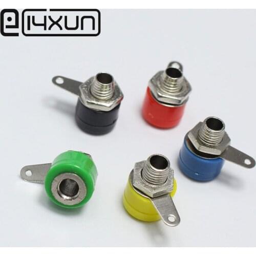 EClyxun 10pcs/lot 4mm Banana Binding Post 4mm Banana Socket Plug Adapter DIY Red Green Yellow Black Blue
