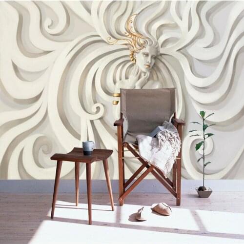 Bacaz European 3D personage embossment porch aisle TV living room sofa environmental protection wallpaper