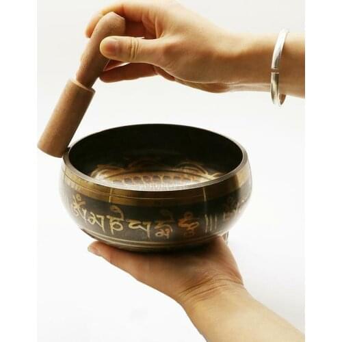 Exquisite Tibetan Bell Metal Singing Bowl Striker Buddhism Buddhist Mediation 12cm