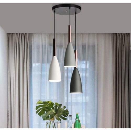Nordic design Art Creative LED Solid wood Iron Art Pendant Lights Modern Design Hanging Lamp for Dining room Kitchen bedroom