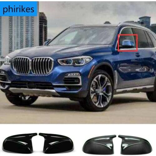 1 Pair For BMW X3 G01 X4 G02 X5 G05 2018 2019 2020+ X6 2019 2020 Carbon Fiber Mirror Cover Side Door Rearview Cover Caps