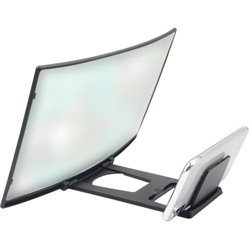 L6 Curved Screen Magnifier 3D Screen Enlarger Video Movie 12 inch Amplifier Phone Holder Stand