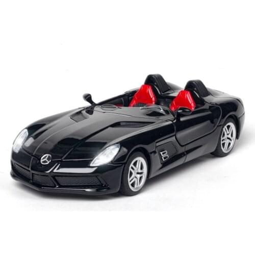 Mercedes-Benz SLR alloy car model convertible sports car simulation acousto-optical rebound car model ornaments collection of ch