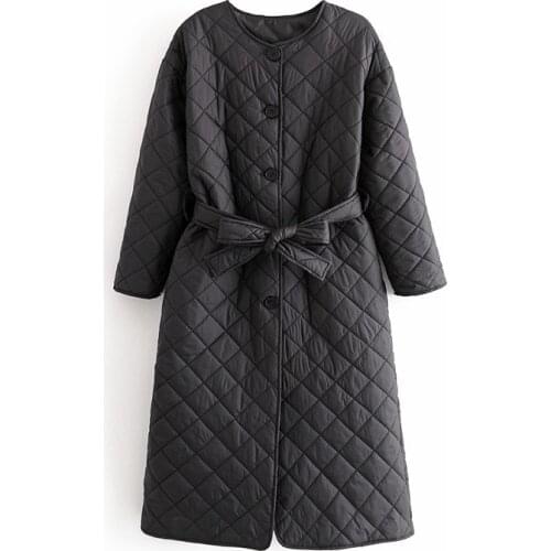 DOUJILI Fashion Winter Women Black Long Coat Casual High Quality Warm Overcoat With Belt Fashion Long Coats