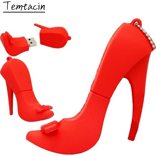 Fashion Pendrive High-heeled shoes USB Flash Drive 128 256 4 8 16 gb 32GB 64GB USB2.0 Stick Lady Girl shoes Pen Drive mini gift