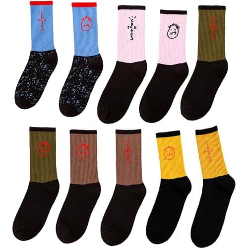 MY SOCK New Bandanas Crew Socks Men Sport Travis Scott Cactus Jack Hip Hop Street Skate Socks Gifts for Men Street Socks