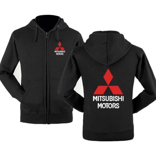 New Fashion Mitsubishi Car Logo Sweatshirt Hoodies Men Spring Autumn Fleece Cotton Zipper Jacket HipHop Harajuku Male Clothing