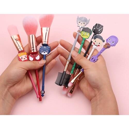 Six Styles Of Metal Handle Makeup Brush Set Makeup Tools Cartoon Style