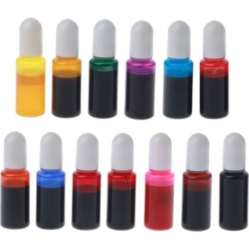 13 Colors Alcohol Ink Set Drawing Inks Epoxy Resin Diffuse Liquid Pigment Epoxy Resin Painting Dye 10ml Each Art Crafts 97QE