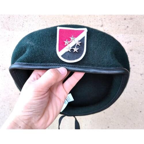 New US Army 6th Special Forces Group Wool Green Beret OFFICER 5 STAR GENERAL RANK INSIGNIA Military Hat Cap 1963~1971