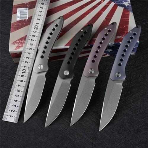 New Titanium alloy folding knife tactical hunting survival EDC pocket knife multipurpose camping outdoor combat portable tool