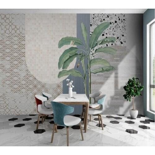 Papel de parede minimalist light luxury high-end tiles trend mosaic marble 3d wallpaper children bedroom wall papers home decor