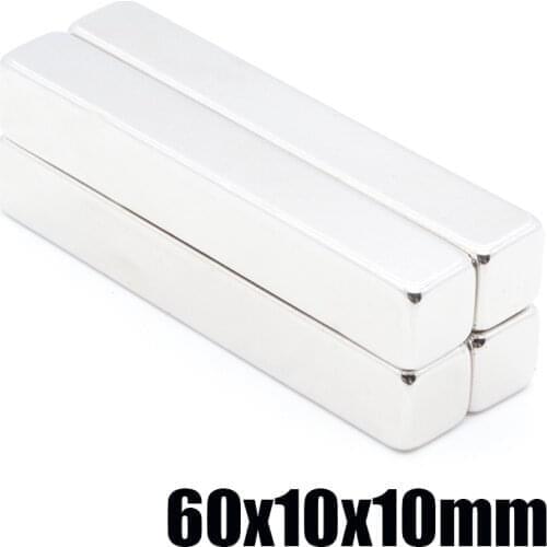 2pcs 60x10x10 mm Rectangular Magnet 60*10*10 mm Suction Neodymium Magnets Sheet Neodimio Imanes Magneet Tape 60*10*10 mm