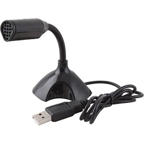 1pc Adjustable USB Laptop Microphone Mini Studio Speech Microphone Stand Mic With Holder for Multimedia Desktop PC