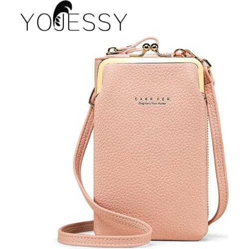YOJESSY Women Bag Cell Phone Pocket Pu Leather Ladies Crossbody Bags Purse Female Messenger Bag