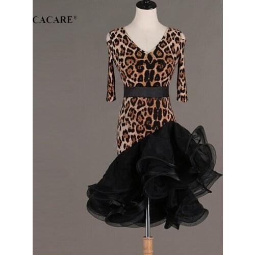 2019 Latin Dance Dress Women Latina Salsa Latin Dance Competition Dresses CHEAP Customized Size Colors D0581 Fluffy Sheer Hem