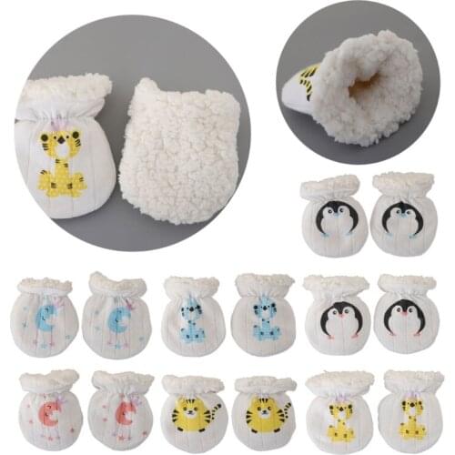 Winter Gloves Anti-grab Mittens Thicken Warm Fleece Glove Cute Boys Girls Hand Warmer For Newborn Baby Gift For 0-6Month