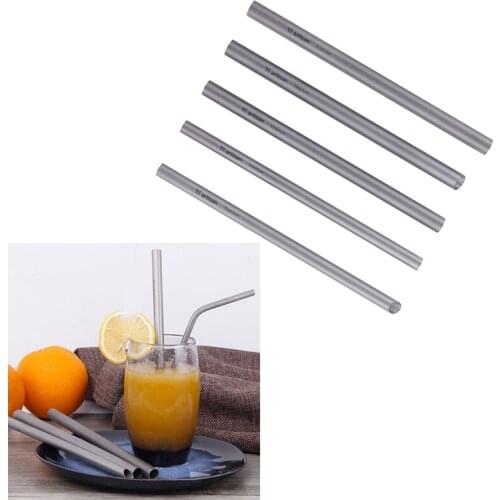 1pcs Reusable Titanium Drinking Straw High Quality Sturdy Straight Drinks Straw with Cleaner Brush For Juice Mugs Tiartisan