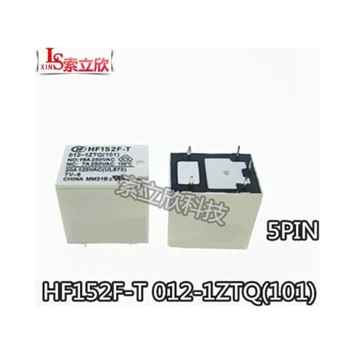 10pcs/lot NEW Relay HF152F-T 012-1ZTQ(101)HF152FT 012 1ZTQ 12VDC 12V 5PIN 16A 250VAC