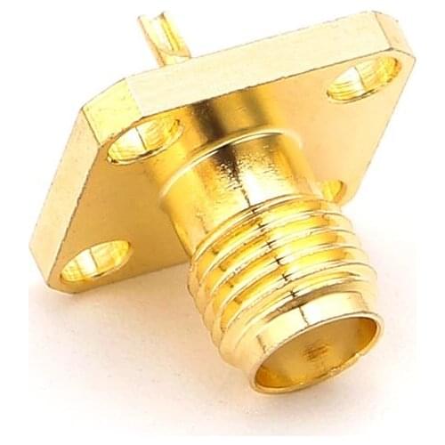 10pcs SMA Female Chassis Panel Mount 4 Hole Post Terminal RF Connector Coaxial Adaptor 5mm P82A